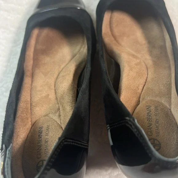 New! Giani Bernini Laynne Suede and Patent Leather comfort block heel pumps 7 - Picture 8 of 11